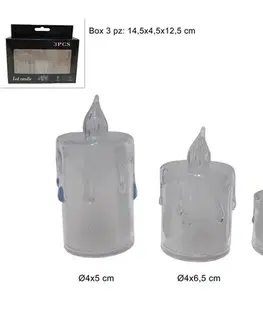 Sviečky MAKRO - Sviečka LED sada 3ks