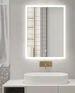 Kúpeľňové zrkadlá AQUALINE - FAGO zrkadlo s LED osvetlením 50x70cm, dotykový senzor, stmievateľné FA060