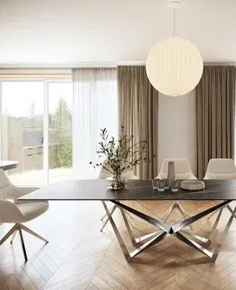 Jedálenské stoly DELIFE Jedálenský stôl Edge 300x100 cm keramika Laminam®Noir Desir hnedý pavúk plochá nerezová oceľ
