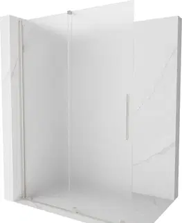 Sprchové dvere MEXEN/S - Velar Sprchová zástena posuvná Walk-in 140 x 200, dekor 8 mm, nikel kefovaná 871-140-000-33-97