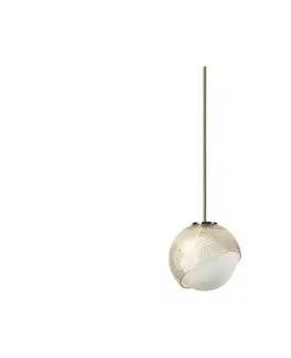 Svietidlá Ideal Lux - Závesný luster na lanku BLOOM 1xE27/42W/230V pr. 17 cm zlatá/dymová béžová 366647