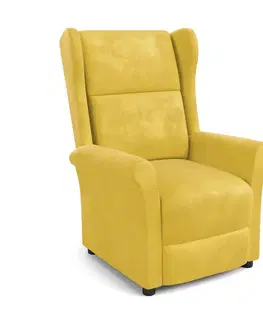 Kreslá HALMAR Agustin 2 relaxačné kreslo (ušiak) horčicová