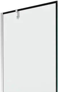 Sprchové dvere MEXEN/S - Next vaňová zástena FIX 80 x 150, čierna dekor, chróm 895-080-000-00-70-01