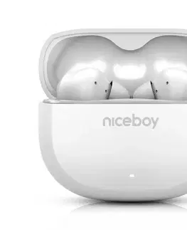 Predlžovacie káble Niceboy Pins 4 - Bezdrôtové slúchadlá s ANC, 400 mAh + 2x 50 mAh, IPX4, biela pins-4-white
