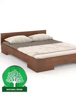 Dvojlôžkové postele Posteľ drevené  buk Skandica Spectrum Nízka 140x200 orech