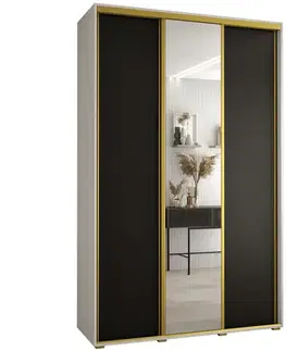 Šatníkové skrine Skriňa 45 Canaris 3 160 biela/čierna/gold