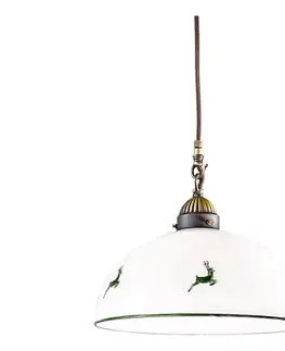 Svietidlá Kolarz 731.30.101 - Luster na lanku NONNA 1xE27/75W/230V pr. 30 cm jelene zelená 731.30.101