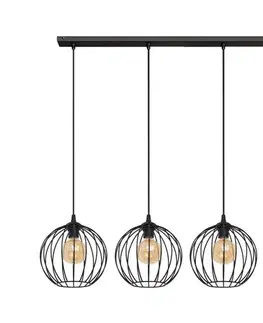 Svietidlá  Luster na lanku MERCURE 4xE27/15W/230V čierna W-L 1388/4 BK-B