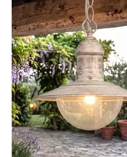 Svietidlá Brilagi - Vonkajšie závesné svietidlo MOLDE 1xE27/60W IP44 biela/patina 63026