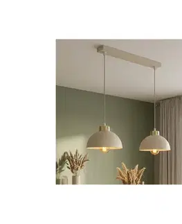 Svietidlá BRILAGI - Závesný luster na lanku MOON 2xE27/60W/230V béžová/zlatá 86-004B