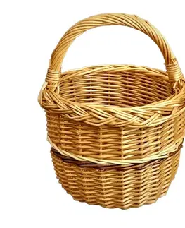 Úložné boxy Lakovaný prútený košík na huby, pr. 20 cm