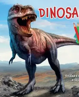 Leporelá, krabičky, puzzle knihy Dinosaury - Knižka s omaľovánkami a skladačkami