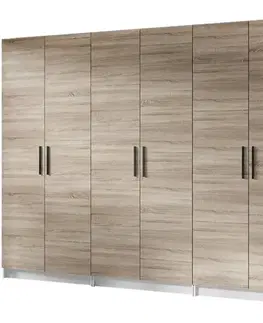Šatníkové skrine Skriňa X3 Gold 2d Biela/Dub Sonoma