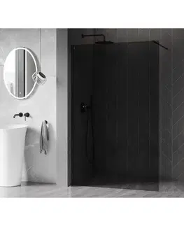 Sprchové dvere MEXEN/S - Kyoto-X Sprchová zástena WALK-IN 60 x 200, grafit 10 mm, čierna 800-060-101-70-40-X