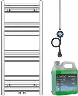 Doplnky do kúpeľne CERANO - Kúpeľňový elektrický radiátorový set Benito - WIFI - 300W - chróm - 1000x450 mm CER-268861