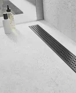 Sprchovacie kúty MEXEN/S - Flat 360° M08 podlahový žľab otočný 100, čierny 1725100-40