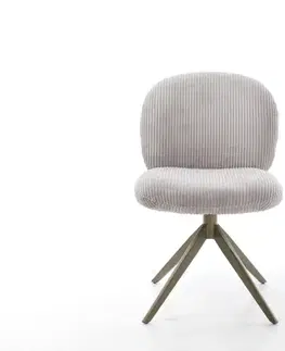 Jedálenské stoličky DELIFE Jedálenská stolička Nube-Flex manšester strieborno-šedá krížová podstava široká titánová farba 360° otočný vrecková pružina