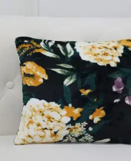 Dekoračné obliečky Obliečka na vankúš Ruža 40x40 cm tmavomodrá