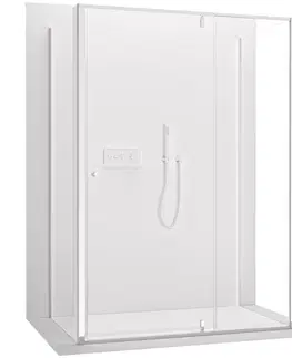 Sprchovacie kúty CERANO - Trojstenný sprchovací kút Santini UL/P - 6 mm - chróm, transparentné sklo - 100x100x195 - pivotový CER-8050BD7880