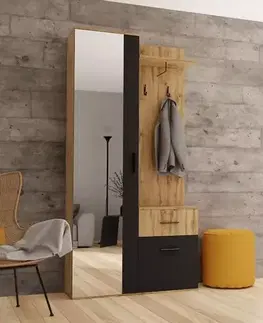 Predsieňový nábytok Predsieňový nábytok Rio zrkadlo wotan/čierna