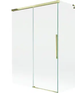 Sprchové dvere MEXEN/S - Rox L vaňová zástena 2-krídlová posuvná 120 + 70 x 150, transparent, zlatá 8C9L-120-070-50-00