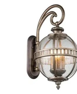 Svietidlá Elstead Kichler KL-HALLERON-2M-BU - Vonkajšie nástenné svietidlo HALLERON 3xE14/40W/230V IP44 KL-HALLERON-2M-BU