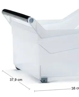 Úložné boxy NABBI NUK5L plastový úložný box na kolieskach 29 l priehľadná