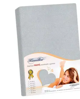 Plachty Bellatex Froté prestieradlo Kamilka stredne sivá, 200 x 220 cm, 200 x 220 cm