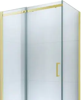 Vane MEXEN/S - Omega sprchovací kút posuvný 110x100, sklo transparent, zlatá + vanička 825-110-100-50-00-4010