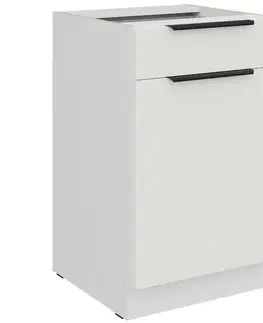 Kuchynské skrinky stojace Kuchynská skrinka Aria-Wh/Wh Anti Fingerprint 50d 1f 1s Bb