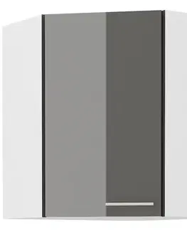 Kuchynské skrinky visiace Skrinka do kuchyne LARA GREY 60X60 GN-72 2F (45°)