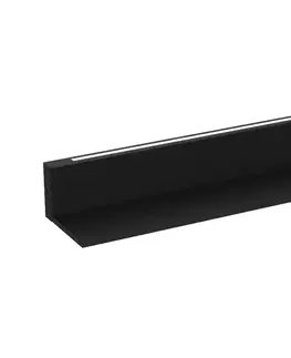 LED osvetlenie  Nástenná polica s LED osvetlením SHELF 10x60 cm čierna 296