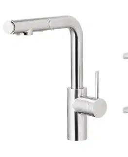 Drezové batérie stojankové Drezová batéria Duero Pure Basic Inox s filtráciou vody výsuvný výtok