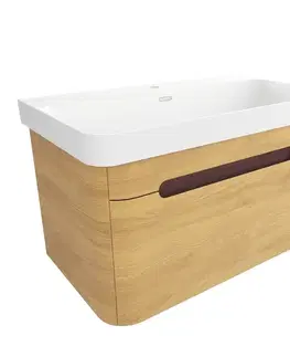 Kúpeľňový nábytok Kúpeľňová skrinka s umývadlom SAT Fusion 77,5x43x45 cm dub medový mat SATFUSION80DMMW SATFUSION80DMMW