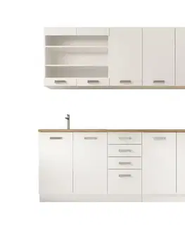 Kompletné kuchynské zostavy ArtAdrk Kuchynská linka BUBBLE | 260 cm biela