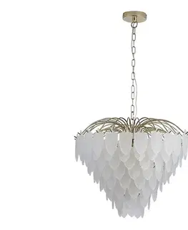 Svietidlá Searchlight 48970-6SB - Luster na reťazi FEATHER 6xE14/60W/230V 48970-6SB