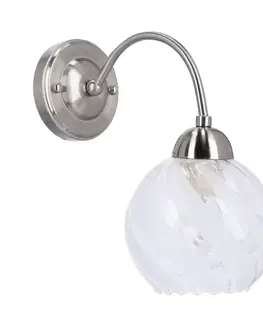 Nástenné svetlá Nástenná lampa Baida, saténové nástenné svietidlo, matné priehľadné tienidlo