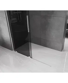 Sprchové dvere MEXEN/S - Velar Sprchová zástena posuvná Walk-in 150 x 200, grafit 8 mm, chróm 871-150-000-43-01