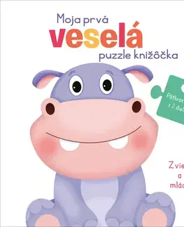 Leporelá, krabičky, puzzle knihy Moja prvá veselá puzzle knižôčka: Zvieratká a ich mláďatká