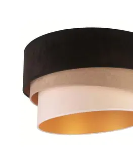 Svietidlá  - Stropné svietidlo DEVON 1xE27/40W/230V pr. 45 cm čierna/béžová 8017