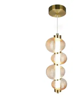Svietidlá  LED luster na lanku BOLLA LED/17W/230V pr. 16 cm zlatý/dymovo-béžový ML1422