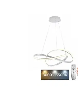 Svietidlá  LED Stmievateľný luster na lanku LED/70W/230V 3000-6500K biela + diaľkové ovládanie J4331/W