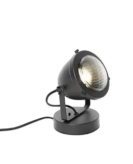Stolné lampy Priemyselná stolná lampa čierna 18 cm - Emado