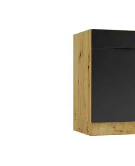 Kompletné kuchynské zostavy Artstolk Kuchynská linka ISABEL B | 200 cm dub artisan/čierna