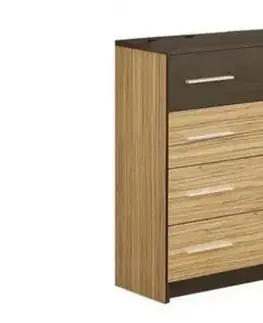 Komody a skrinky VALENTÍNA, šuplíková komoda sonoma/wenge