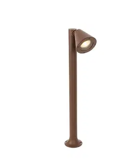 Zahradne stlpove lampy Moderný vonkajší stĺp hrdzavohnedý 60 cm IP44 nastaviteľný - Ciara
