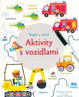 Nalepovačky, vystrihovačky, skladačky Napíš a zmaž - Aktivity s vozidlami