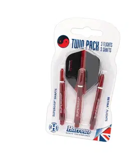 Násadky na šípky Násadky a letky Harrows Twin Pack Medium Red