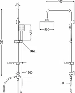 Sprchy a sprchové panely MEXEN/S - T45 chróm sprchový stĺp 798454593-00