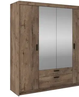 Šatníkové skrine Skriňa Elena 4D Lefkas so zrkadlom